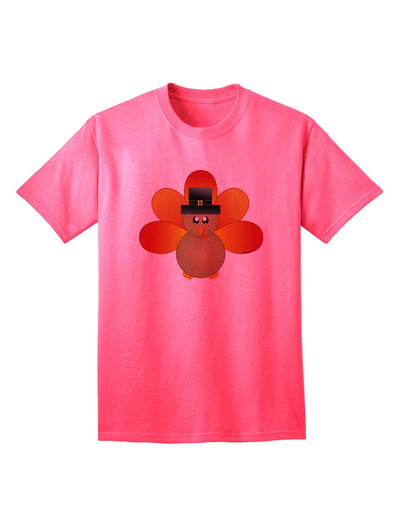 Charming Pilgrim Turkey Thanksgiving Adult T-Shirt - A Festive Ecommerce Exclusive-Mens T-shirts-TooLoud-Neon-Pink-Small-Davson Sales