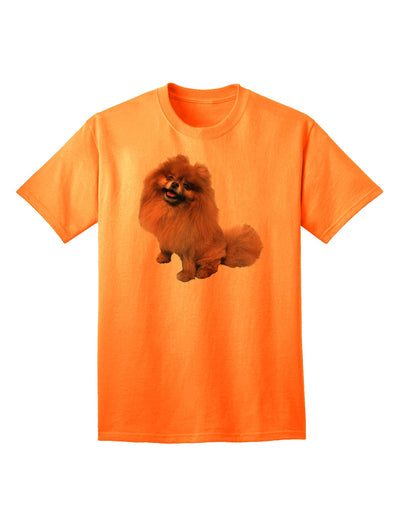 Charming Pomeranian in Adorable Pose - Premium Adult T-Shirt Collection-Mens T-shirts-TooLoud-Neon-Orange-Small-Davson Sales