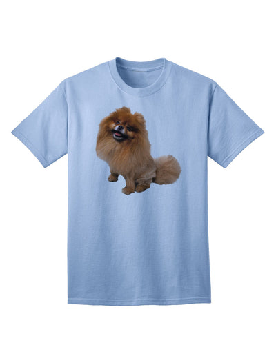 Charming Pomeranian in Adorable Pose - Premium Adult T-Shirt Collection-Mens T-shirts-TooLoud-Light-Blue-Small-Davson Sales