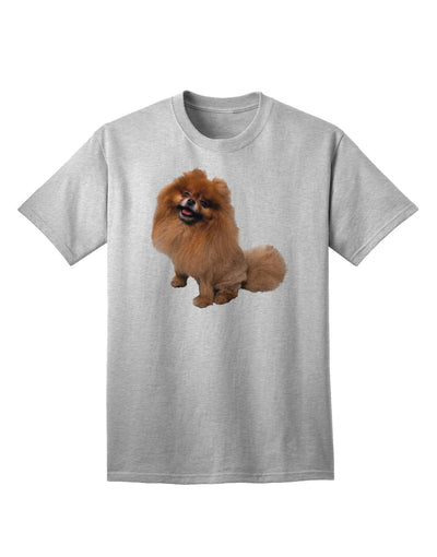 Charming Pomeranian in Adorable Pose - Premium Adult T-Shirt Collection-Mens T-shirts-TooLoud-AshGray-Small-Davson Sales