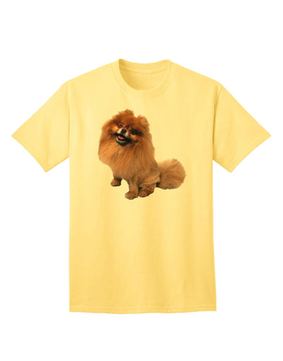 Charming Pomeranian in Adorable Pose - Premium Adult T-Shirt Collection-Mens T-shirts-TooLoud-Yellow-Small-Davson Sales