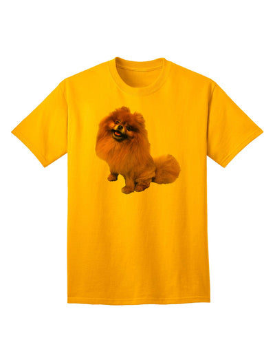 Charming Pomeranian in Adorable Pose - Premium Adult T-Shirt Collection-Mens T-shirts-TooLoud-Gold-Small-Davson Sales