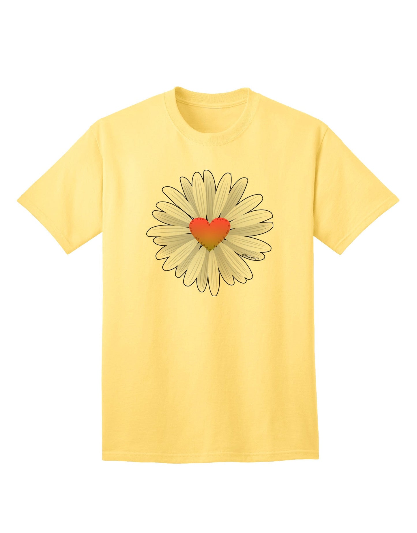 Charming Pretty Daisy Heart Adult T-Shirt - A Fashion Statement for the Modern Adult-Mens T-shirts-TooLoud-Yellow-Small-Davson Sales