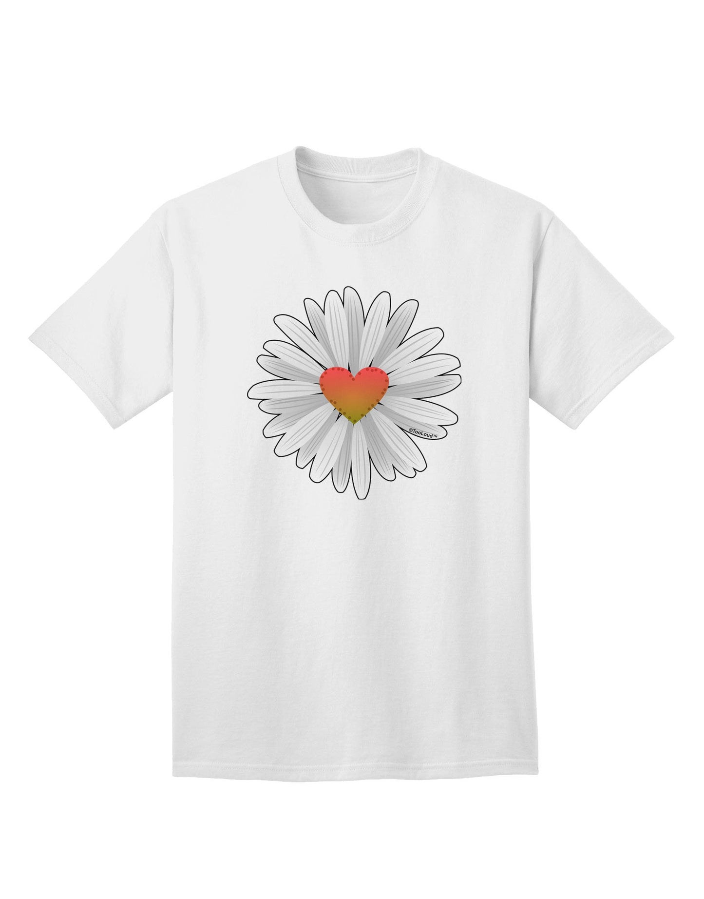 Charming Pretty Daisy Heart Adult T-Shirt - A Fashion Statement for the Modern Adult-Mens T-shirts-TooLoud-White-Small-Davson Sales