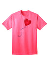 Charming Red Heart Balloon Graphic Adult T-Shirt - A Must-Have for Casual Elegance-Mens T-shirts-TooLoud-Neon-Pink-Small-Davson Sales