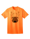 Charming Reindeer Face - Adult Christmas T-Shirt for Festive Elegance-Mens T-shirts-TooLoud-Neon-Orange-Small-Davson Sales