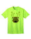 Charming Reindeer Face - Adult Christmas T-Shirt for Festive Elegance-Mens T-shirts-TooLoud-Neon-Green-Small-Davson Sales