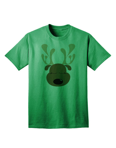 Charming Reindeer Face - Adult Christmas T-Shirt for Festive Elegance-Mens T-shirts-TooLoud-Kelly-Green-Small-Davson Sales