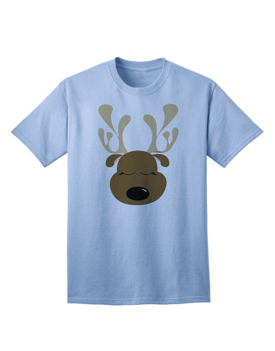 Charming Reindeer Face - Adult Christmas T-Shirt for Festive Elegance-Mens T-shirts-TooLoud-Light-Blue-Small-Davson Sales