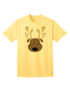 Charming Reindeer Face - Adult Christmas T-Shirt for Festive Elegance-Mens T-shirts-TooLoud-Yellow-Small-Davson Sales