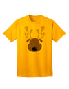 Charming Reindeer Face - Adult Christmas T-Shirt for Festive Elegance-Mens T-shirts-TooLoud-Gold-Small-Davson Sales