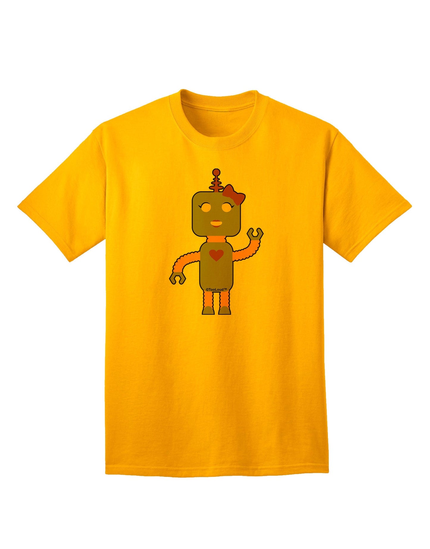 Charming 'Robot Female' Adult T-Shirt - A Must-Have for Trendy Ecommerce Wardrobes-Mens T-shirts-TooLoud-Gold-Small-Davson Sales