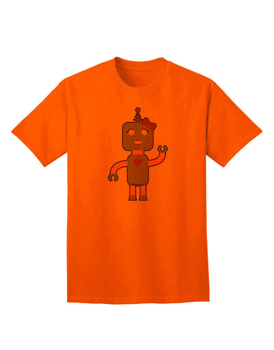 Charming 'Robot Female' Adult T-Shirt - A Must-Have for Trendy Ecommerce Wardrobes-Mens T-shirts-TooLoud-Orange-Small-Davson Sales