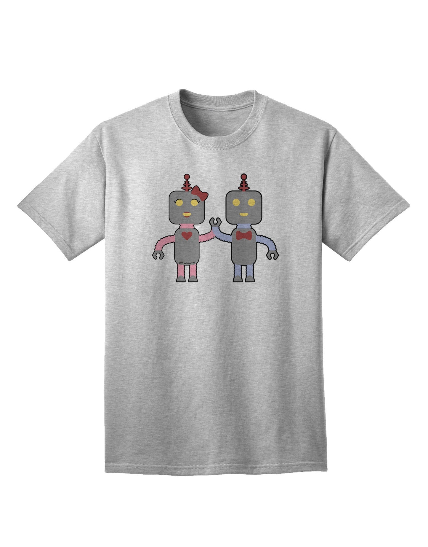 Charming 'Robot Love' Graphic Adult T-Shirt - Perfect for Tech Enthusiasts-Mens T-shirts-TooLoud-AshGray-Small-Davson Sales