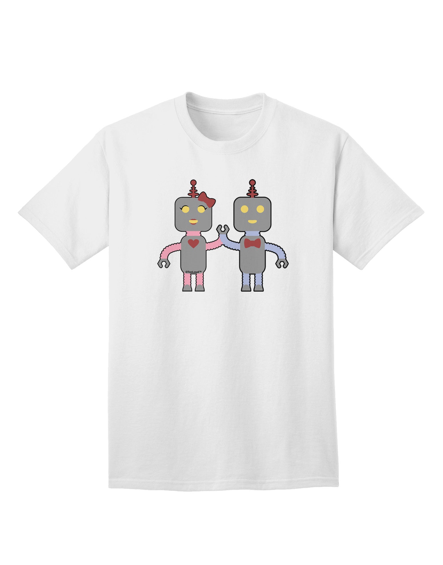 Charming 'Robot Love' Graphic Adult T-Shirt - Perfect for Tech Enthusiasts-Mens T-shirts-TooLoud-White-Small-Davson Sales
