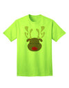 Charming Rudolph Reindeer Face - A Festive Christmas Adult T-Shirt Collection-Mens T-shirts-TooLoud-Neon-Green-Small-Davson Sales