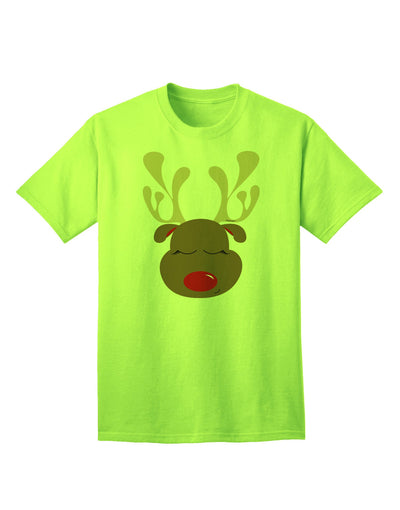 Charming Rudolph Reindeer Face - A Festive Christmas Adult T-Shirt Collection-Mens T-shirts-TooLoud-Neon-Green-Small-Davson Sales