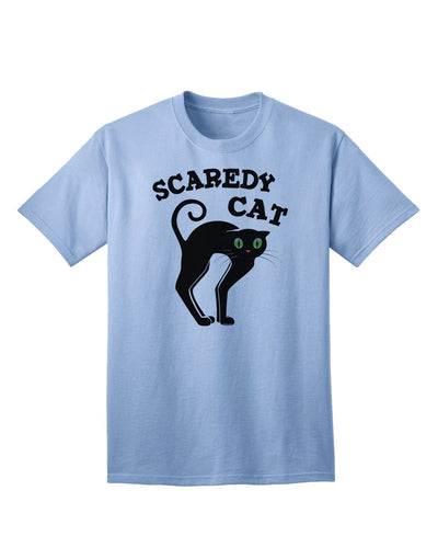 Charming Scaredy Cat - Black Cat Halloween Adult T-Shirt: A Must-Have for Festive Celebrations-Mens T-shirts-TooLoud-Light-Blue-Small-Davson Sales