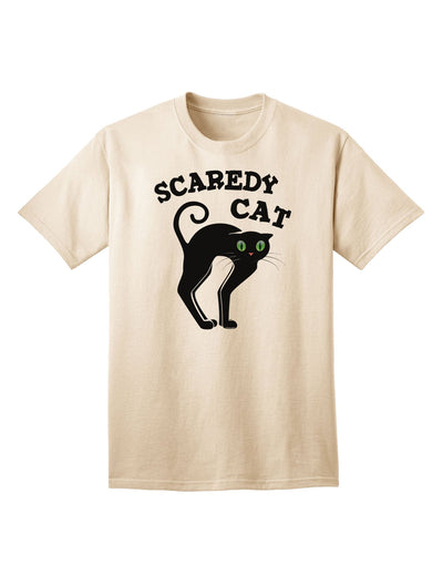 Charming Scaredy Cat - Black Cat Halloween Adult T-Shirt: A Must-Have for Festive Celebrations-Mens T-shirts-TooLoud-Natural-Small-Davson Sales