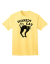 Charming Scaredy Cat - Black Cat Halloween Adult T-Shirt: A Must-Have for Festive Celebrations-Mens T-shirts-TooLoud-Yellow-Small-Davson Sales