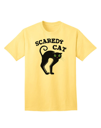 Charming Scaredy Cat - Black Cat Halloween Adult T-Shirt: A Must-Have for Festive Celebrations-Mens T-shirts-TooLoud-Yellow-Small-Davson Sales