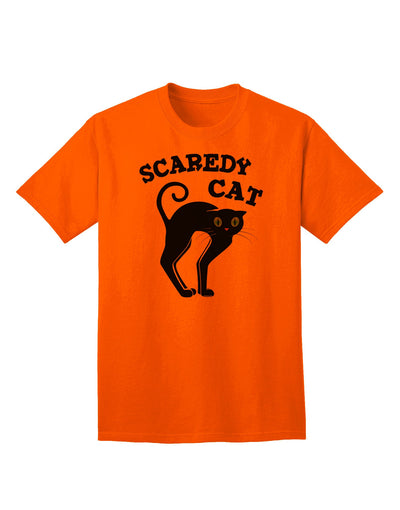 Charming Scaredy Cat - Black Cat Halloween Adult T-Shirt: A Must-Have for Festive Celebrations-Mens T-shirts-TooLoud-Orange-Small-Davson Sales