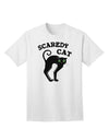 Charming Scaredy Cat - Black Cat Halloween Adult T-Shirt: A Must-Have for Festive Celebrations-Mens T-shirts-TooLoud-White-Small-Davson Sales