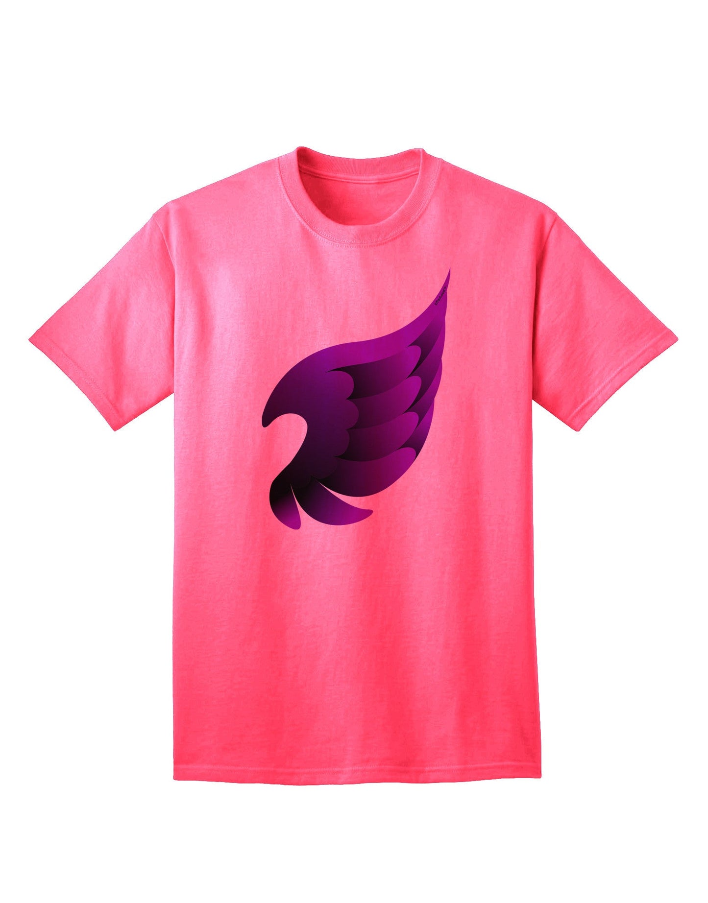 Charming Single Dark Angel Wing - Adult T-Shirt in Black and Purple-Mens T-shirts-TooLoud-Neon-Pink-Small-Davson Sales
