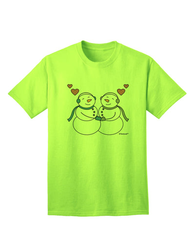 Charming Snowman Couple Adult T-Shirt by TooLoud-Mens T-shirts-TooLoud-Neon-Green-Small-Davson Sales