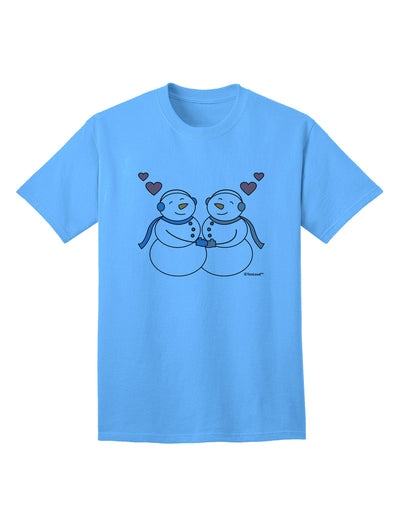 Charming Snowman Couple Adult T-Shirt by TooLoud-Mens T-shirts-TooLoud-Aquatic-Blue-Small-Davson Sales