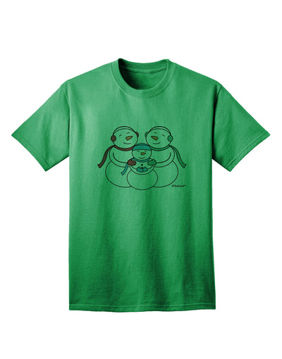 Charming Snowman Family with Boy Adult T-Shirt - A Delightful Addition to Your Wardrobe by TooLoud-Mens T-shirts-TooLoud-Kelly-Green-Small-Davson Sales