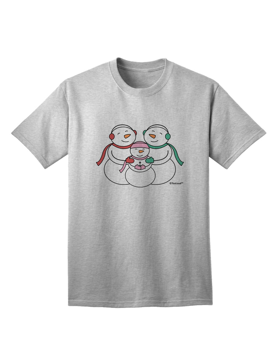 Charming Snowman Family with Girl Adult T-Shirt offered by TooLoud-Mens T-shirts-TooLoud-White-Small-Davson Sales