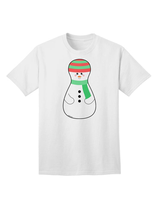Charming Snowman Matryoshka Nesting Doll - Premium Christmas Adult T-Shirt for Festive Elegance-Mens T-shirts-TooLoud-White-Small-Davson Sales