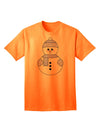 Charming Snowman With Hat and Scarf: A Festive Christmas Adult T-Shirt Collection-Mens T-shirts-TooLoud-Neon-Orange-Small-Davson Sales