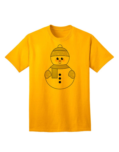 Charming Snowman With Hat and Scarf: A Festive Christmas Adult T-Shirt Collection-Mens T-shirts-TooLoud-Gold-Small-Davson Sales