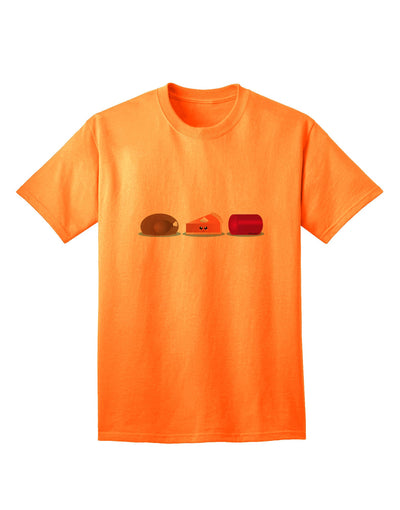 Charming Thanksgiving Food-Themed Adult T-Shirt: A Festive Addition to Your Wardrobe-Mens T-shirts-TooLoud-Neon-Orange-Small-Davson Sales