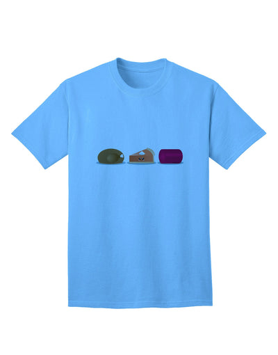 Charming Thanksgiving Food-Themed Adult T-Shirt: A Festive Addition to Your Wardrobe-Mens T-shirts-TooLoud-Aquatic-Blue-Small-Davson Sales