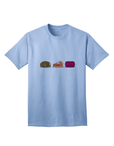 Charming Thanksgiving Food-Themed Adult T-Shirt: A Festive Addition to Your Wardrobe-Mens T-shirts-TooLoud-Light-Blue-Small-Davson Sales