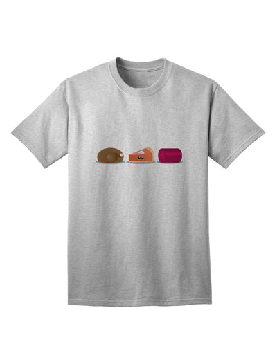 Charming Thanksgiving Food-Themed Adult T-Shirt: A Festive Addition to Your Wardrobe-Mens T-shirts-TooLoud-AshGray-Small-Davson Sales