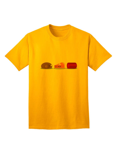 Charming Thanksgiving Food-Themed Adult T-Shirt: A Festive Addition to Your Wardrobe-Mens T-shirts-TooLoud-Gold-Small-Davson Sales