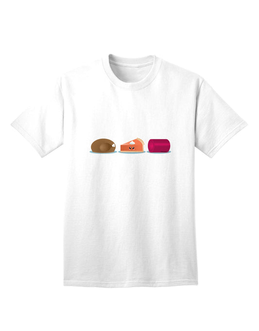 Charming Thanksgiving Food-Themed Adult T-Shirt: A Festive Addition to Your Wardrobe-Mens T-shirts-TooLoud-White-Small-Davson Sales