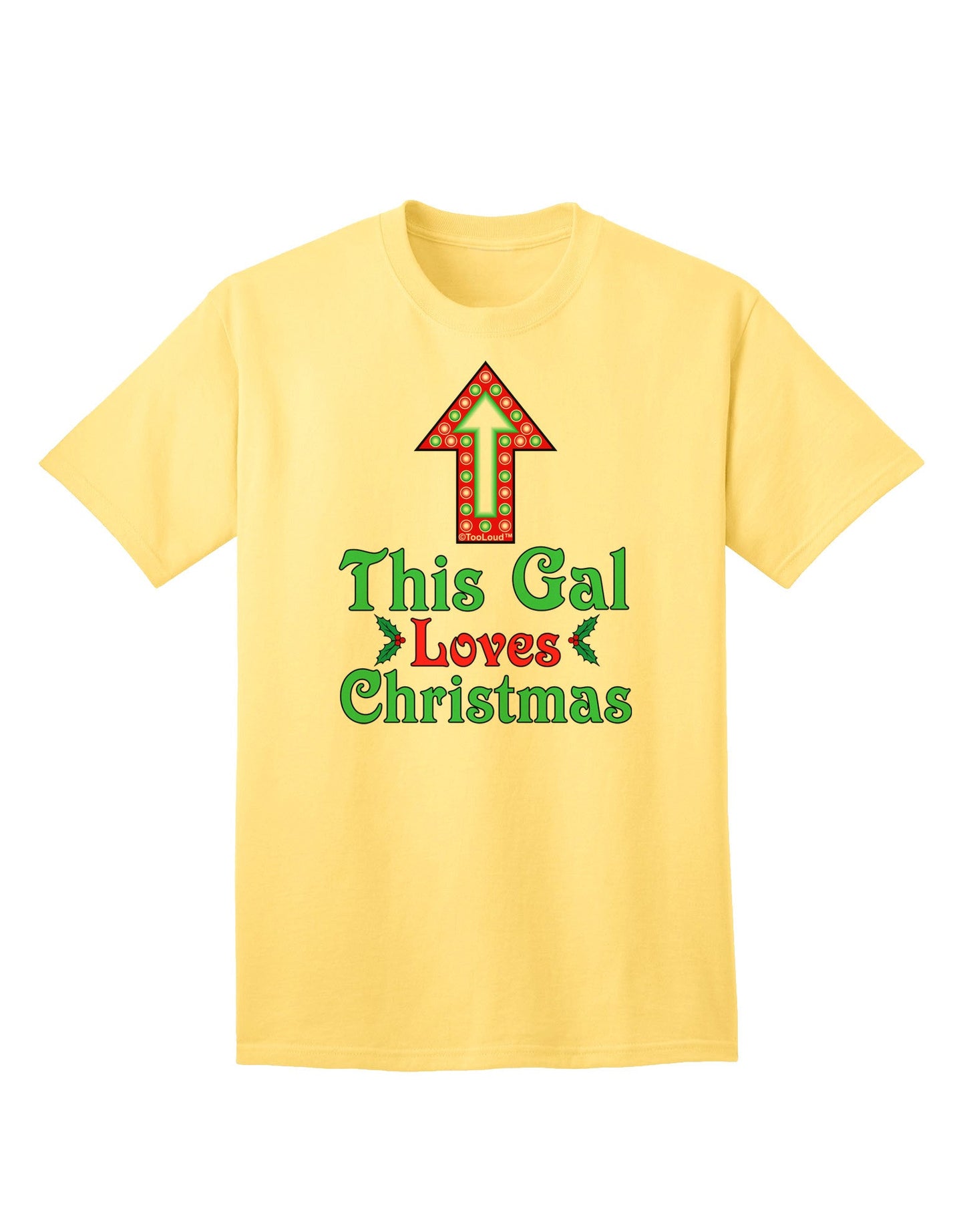 Charming 'This Gal Loves Christmas' Adult T-Shirt - A Festive Must-Have for Holiday Enthusiasts-Mens T-shirts-TooLoud-Yellow-Small-Davson Sales