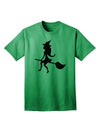 Charming Witch on Broom Silhouette: Adult Halloween T-Shirt Collection-Mens T-shirts-TooLoud-Kelly-Green-Small-Davson Sales