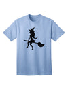 Charming Witch on Broom Silhouette: Adult Halloween T-Shirt Collection-Mens T-shirts-TooLoud-Light-Blue-Small-Davson Sales