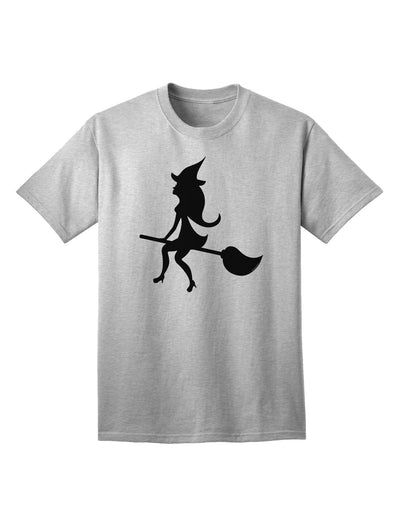 Charming Witch on Broom Silhouette: Adult Halloween T-Shirt Collection-Mens T-shirts-TooLoud-AshGray-Small-Davson Sales