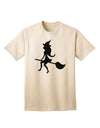 Charming Witch on Broom Silhouette: Adult Halloween T-Shirt Collection-Mens T-shirts-TooLoud-Natural-Small-Davson Sales