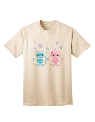 Charming Yeti Couple - Adult Christmas T-Shirt Featuring Adorable Abominable Snowman Design-Mens T-shirts-TooLoud-Natural-Small-Davson Sales