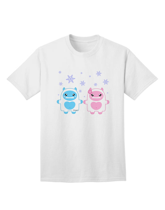 Charming Yeti Couple - Adult Christmas T-Shirt Featuring Adorable Abominable Snowman Design-Mens T-shirts-TooLoud-White-Small-Davson Sales