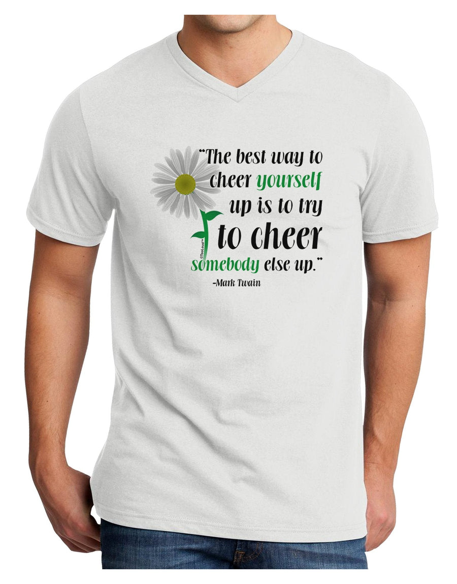 Cheer Yourself Up Mark Twain Adult V-Neck T-shirt-Mens V-Neck T-Shirt-TooLoud-White-XXXX-Large-Davson Sales