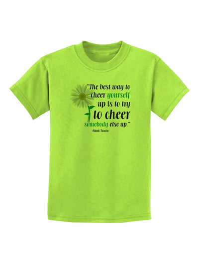 Cheer Yourself Up Mark Twain Childrens T-Shirt-Childrens T-Shirt-TooLoud-Lime-Green-X-Large-Davson Sales